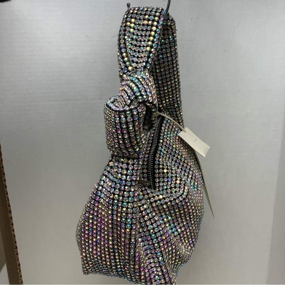 Madison West Knotted Aurora Boraelis Rhinestone Dumpling-style Evening Handbag - Picture 11 of 16